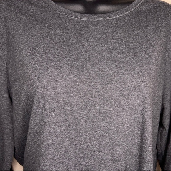 LARGE HANES GREY LONG SLEEVE WOMENS TOP CASUAL CLASSIC - Picture 7 of 12